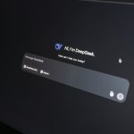 Gros plan de l'interface de chat DeepSeek AI sur un écran d'ordinateur portable en basse lumière.